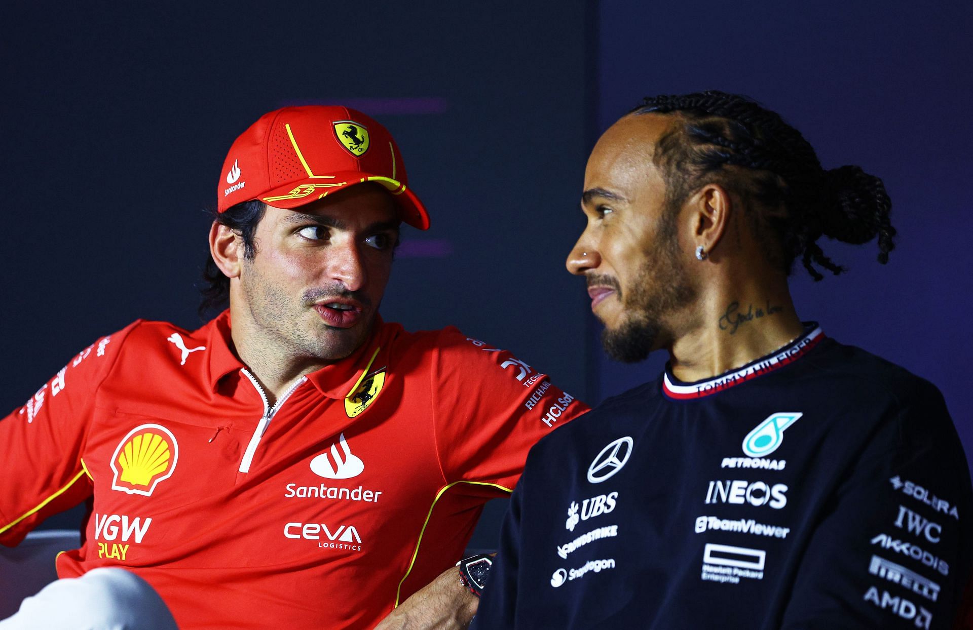 Lewis Hamilton and Carlos Sainz