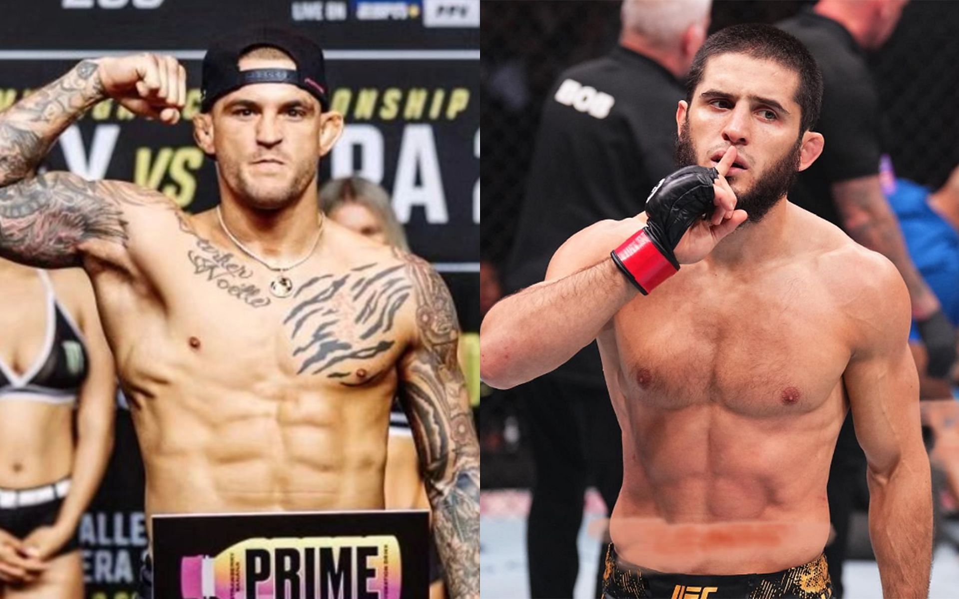 Dustin Poirier (left) and Islam Makhachev (right) have been gunning for a title fight clash [Images Courtesy: @dustinpoirier and @islam_makhachev Instagram]