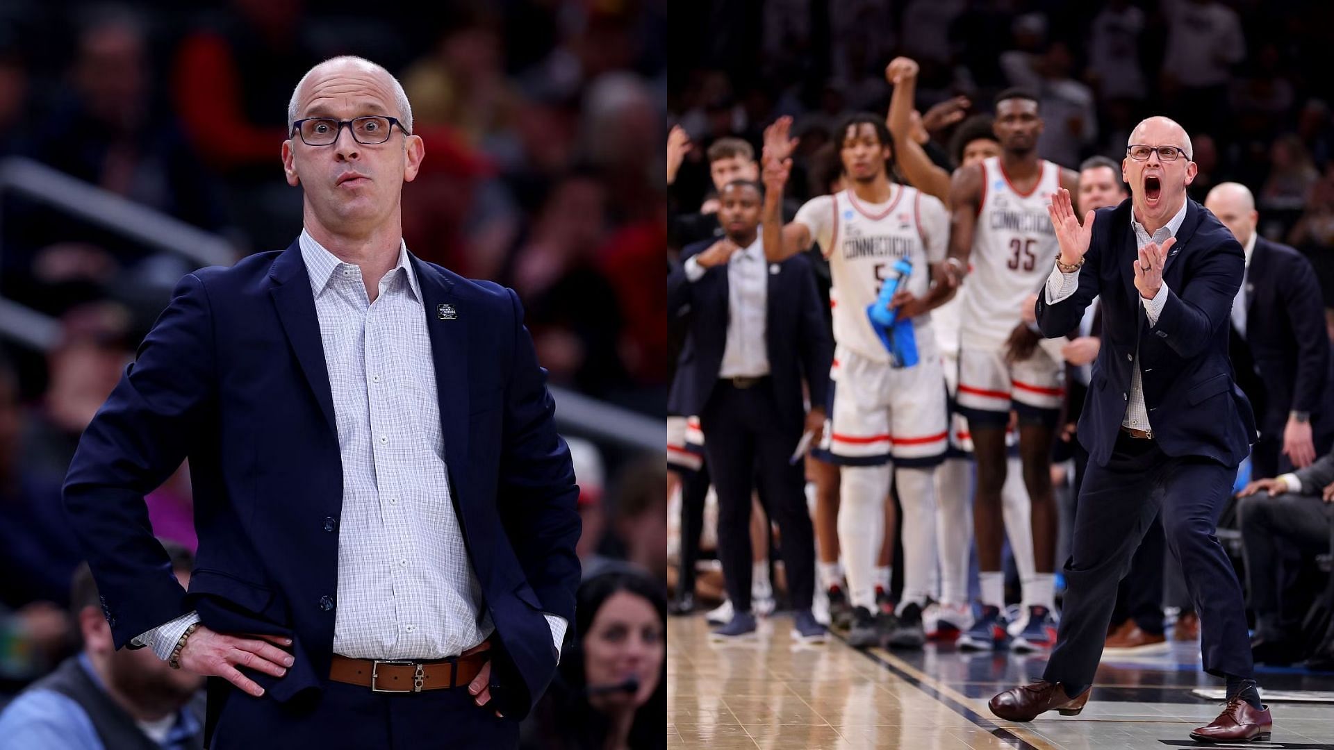 Dan Hurley celebrates UConn