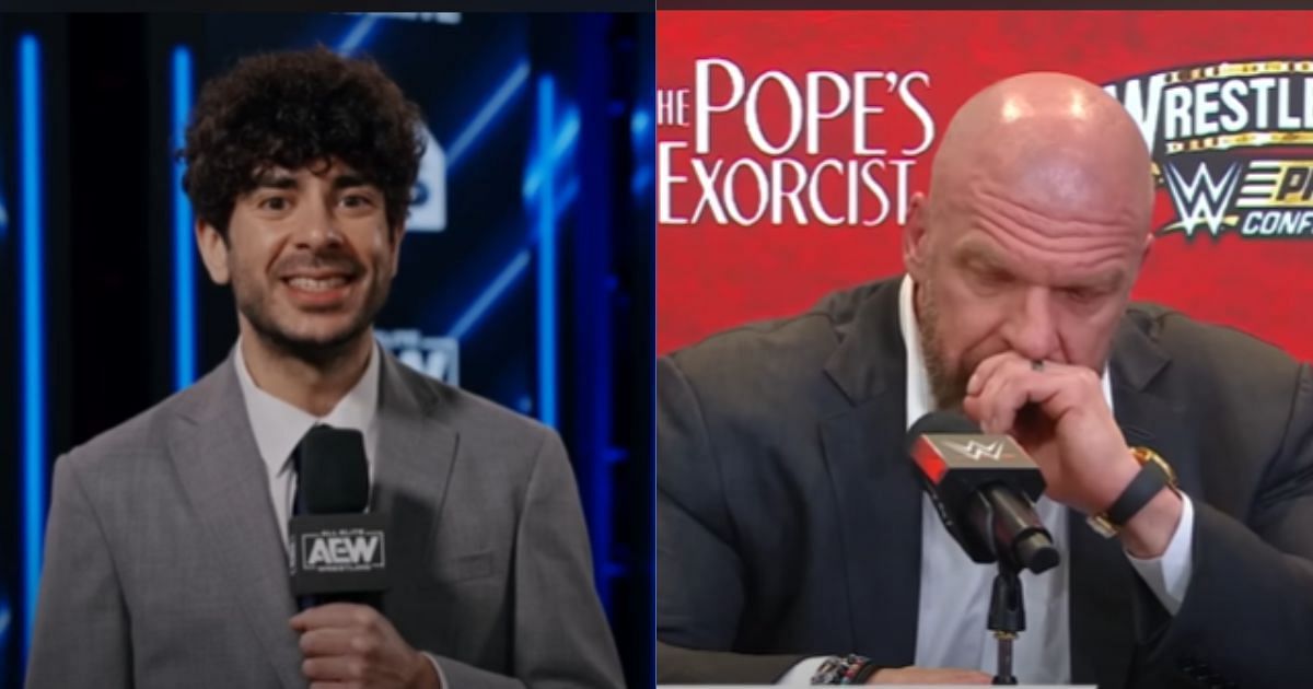 Tony Khan (left) and Triple H (right) [Images via AEW and WWE on YouTube]