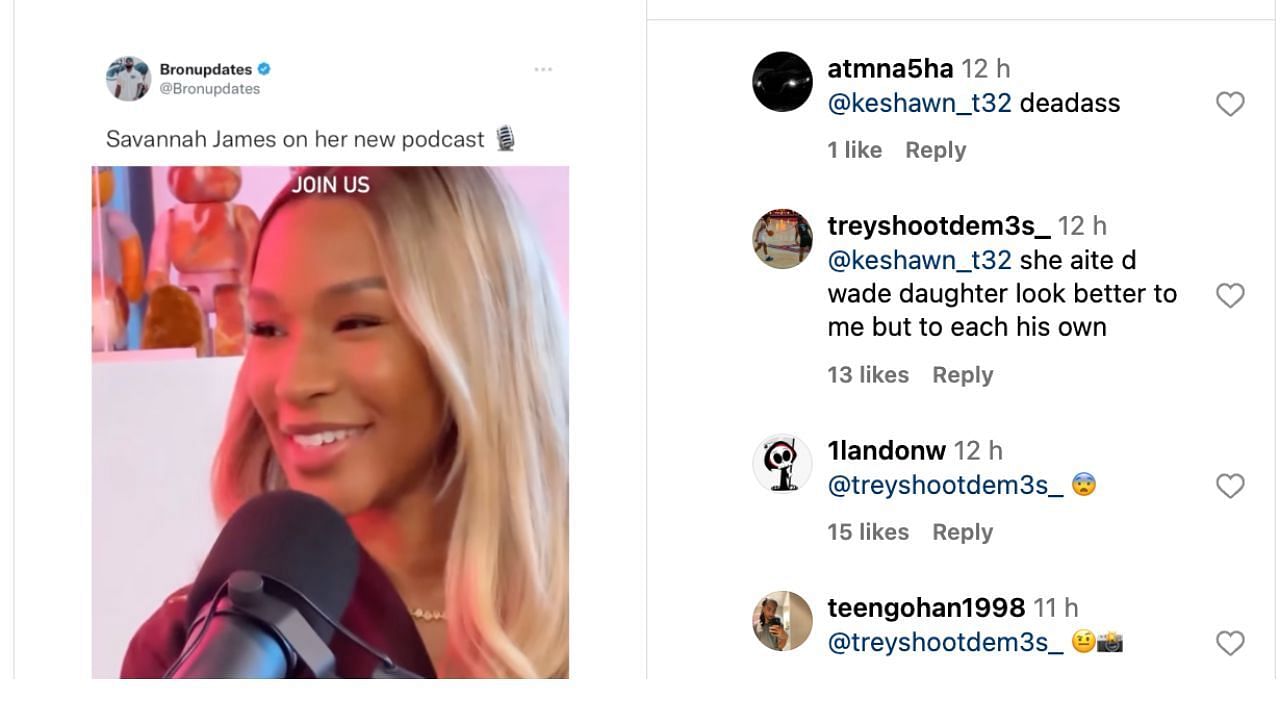 Fans shared their reactions to Savannah James scratching the mike with a cheeky smile