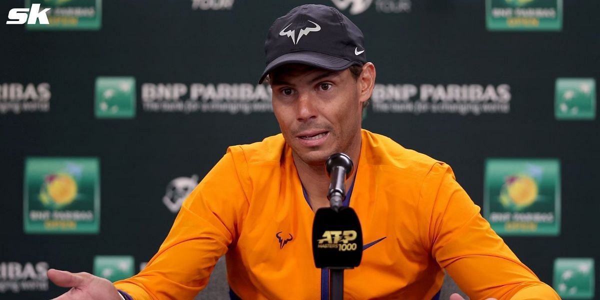 Rafael Nadal addresses the media