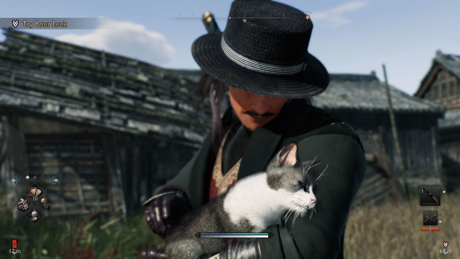 Let your weapons fight FOR you... while you pet this kitty (Image via Rise of the Ronin/Sony)