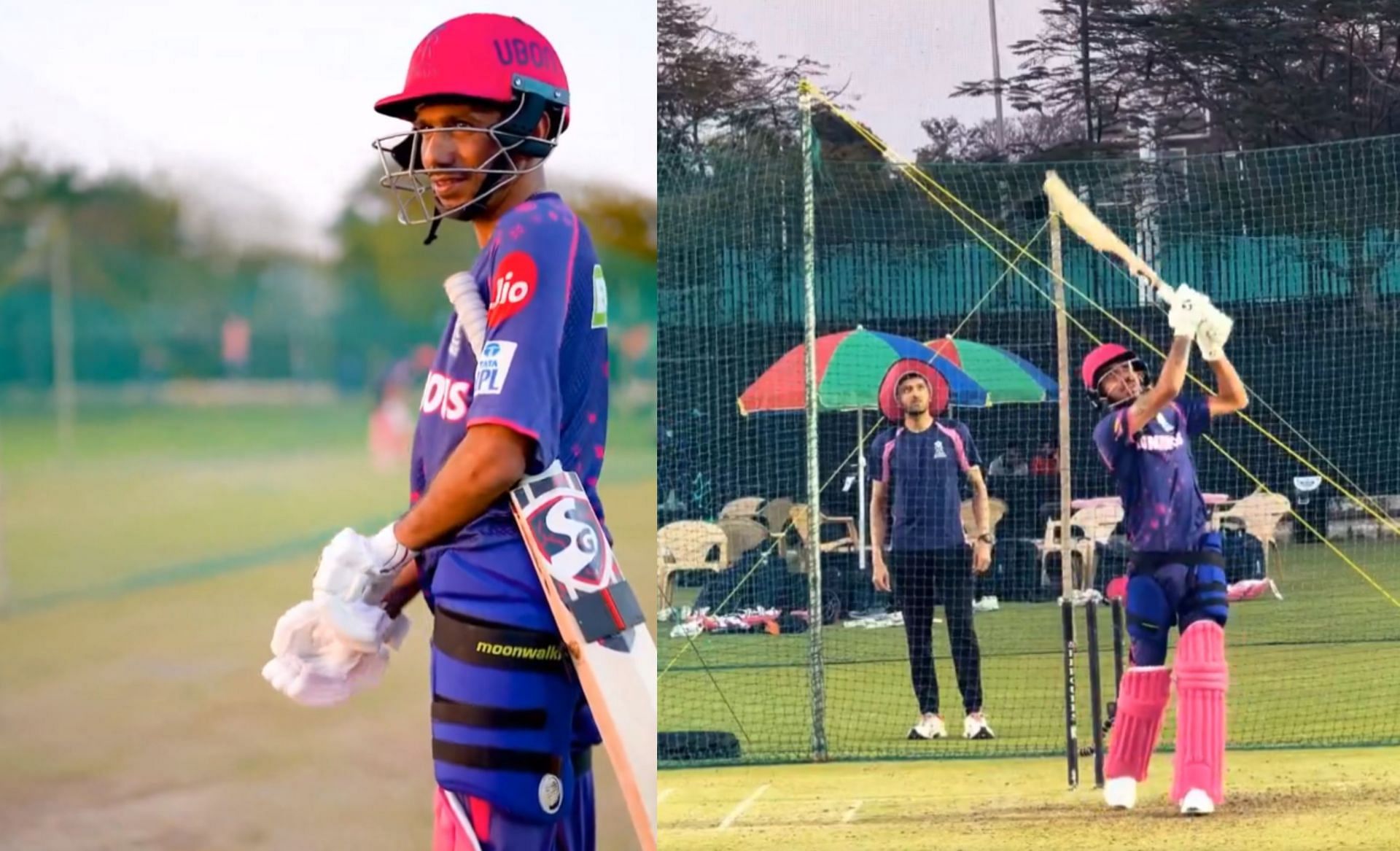 Yuzvendra Chahal in a practice session in RR nets.