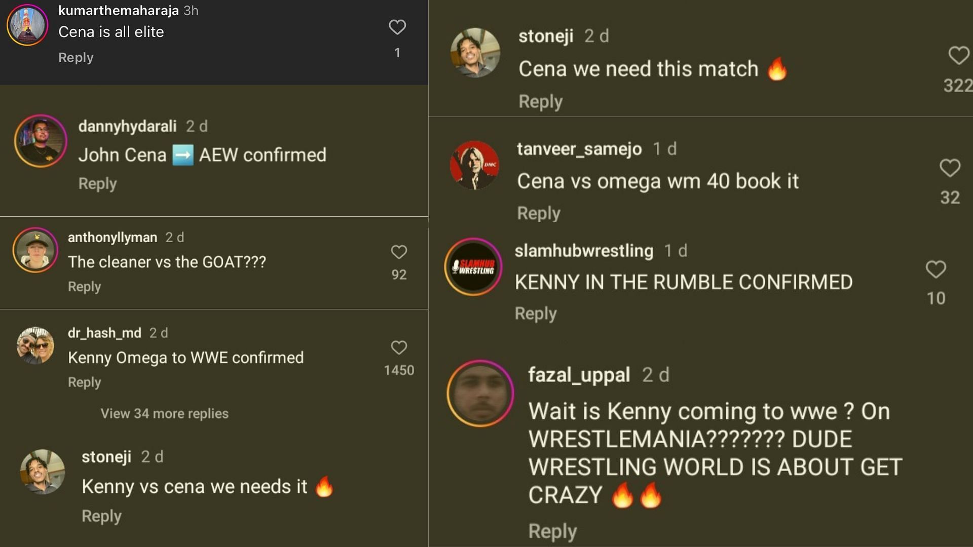 Kenny Omega reacts to John Cena's cryptic post about him