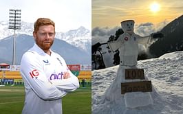 [Watch] England fans build a snowman for Jonny Bairstow in Dharamsala ahead of his 100th Test