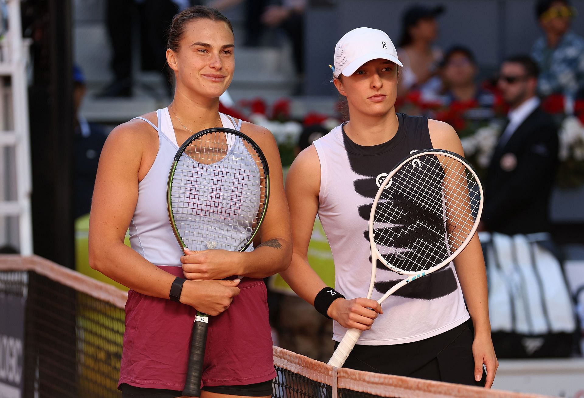 Aryna Sabalenka and Iga Swiatek (right)