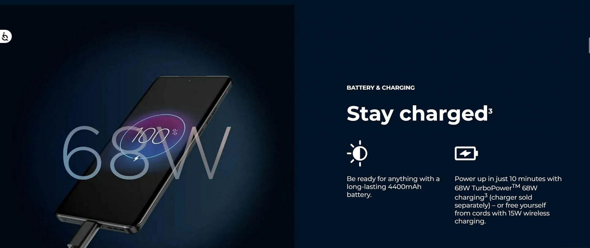 The Motorola Edge (2023) comes with a 4400mAh battery (Image via Motorola)