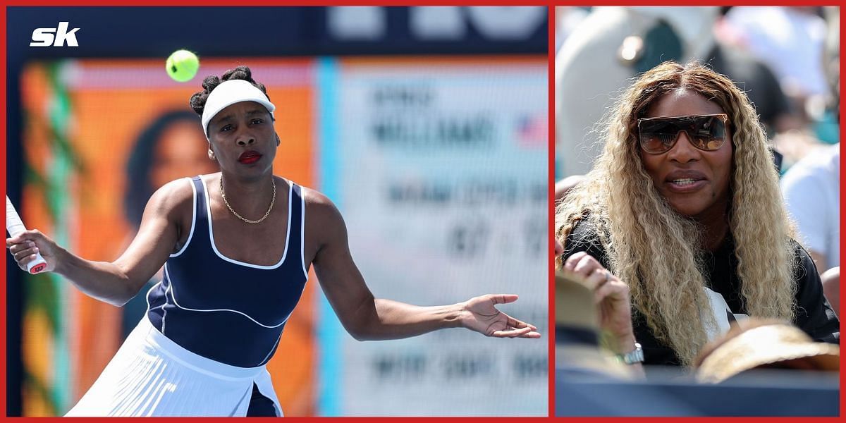 Venus Williams and Serena Williams at the Miami Open.