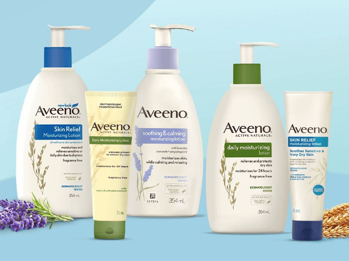 Aveeno non-comedogenic products (Image by Aveeno)