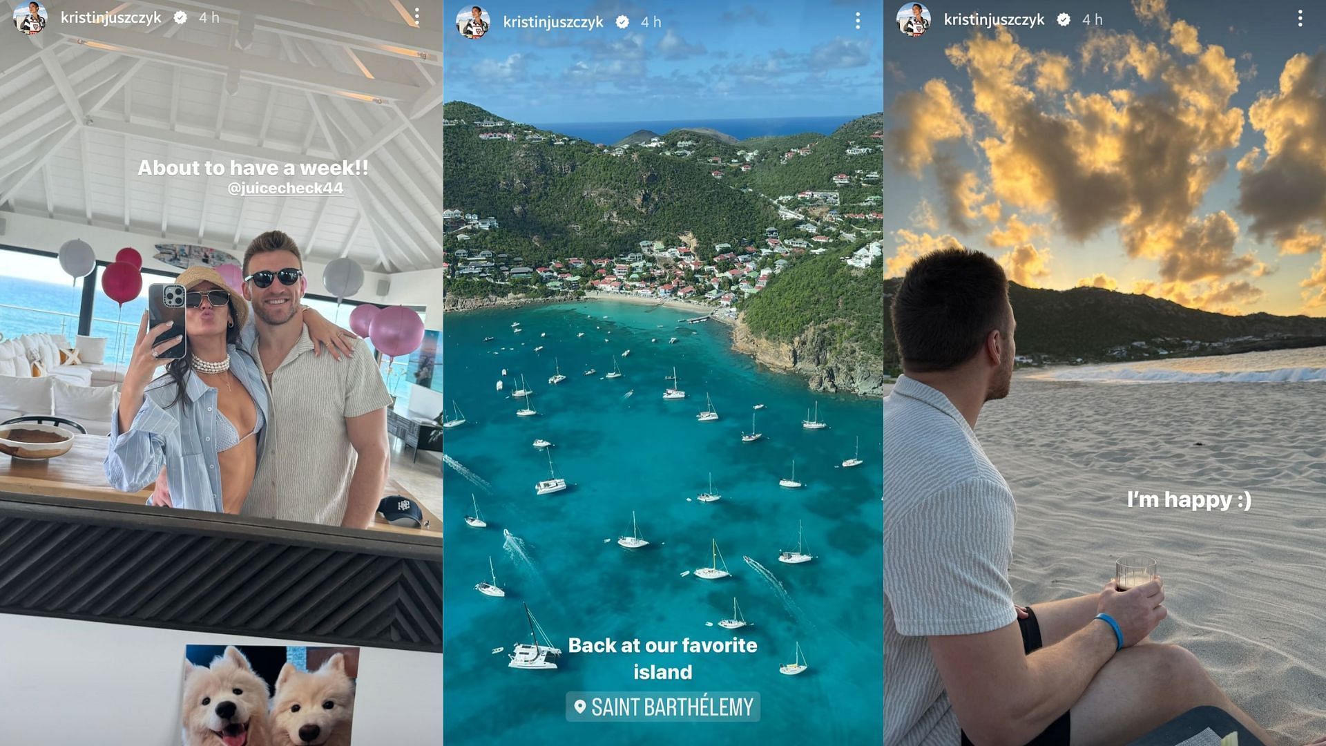 Kristin and Kyle Juszczyk went on a vacation to Saint Barthelemy Island