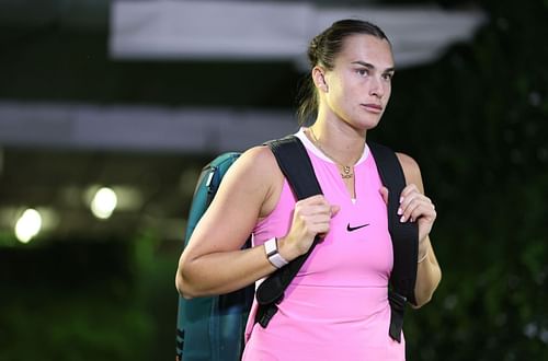 Aryna Sabalenka at the 2024 BNP Paribas Open at Indian Wells Tennis Garden on March 11, 2024, in Indian Wells, California - Getty Images