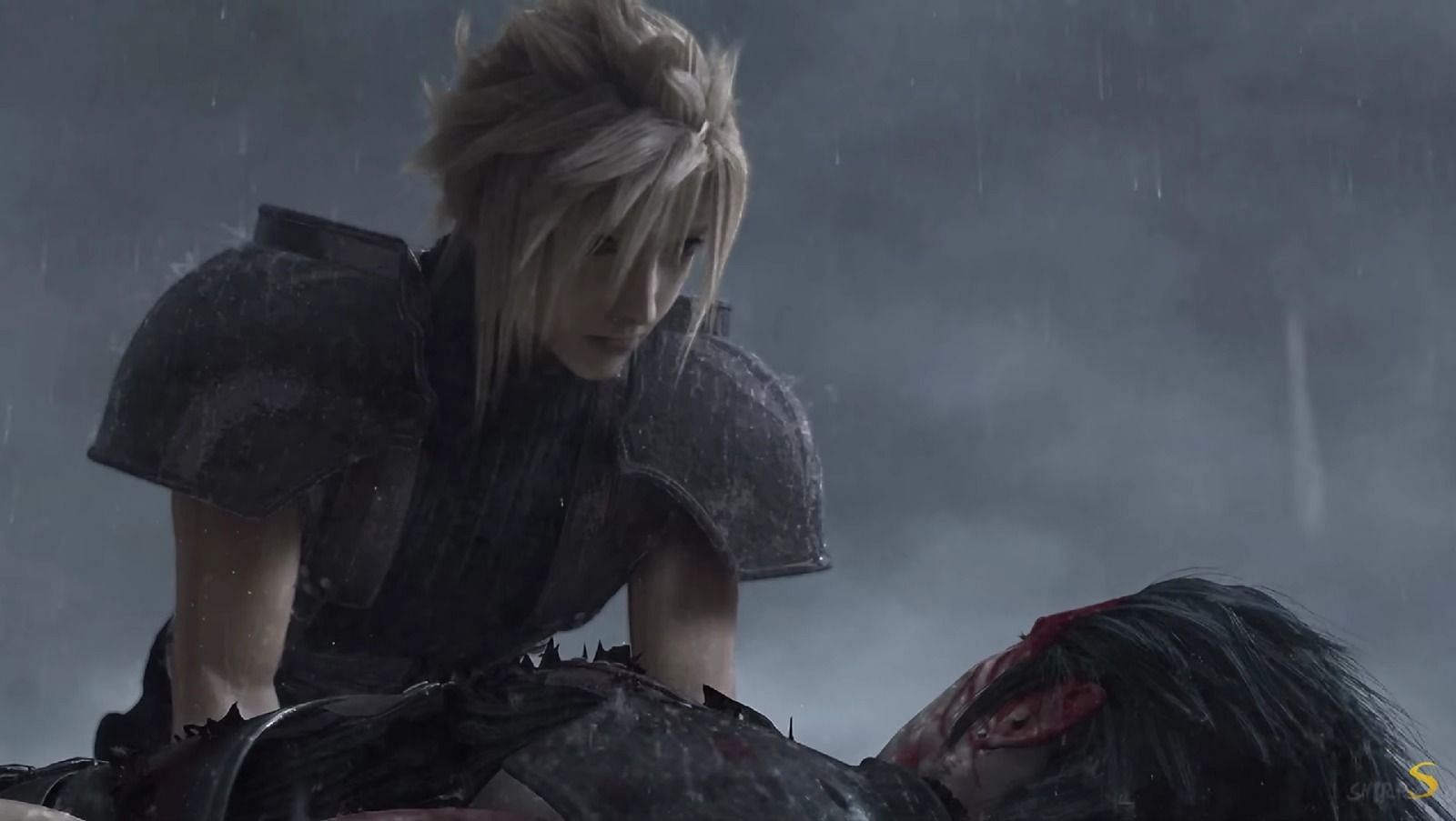 The death of Zack Fair in Final Fantasy 7 Crisis Core. (Image via Square Enix/ Shirrako on YouTube)
