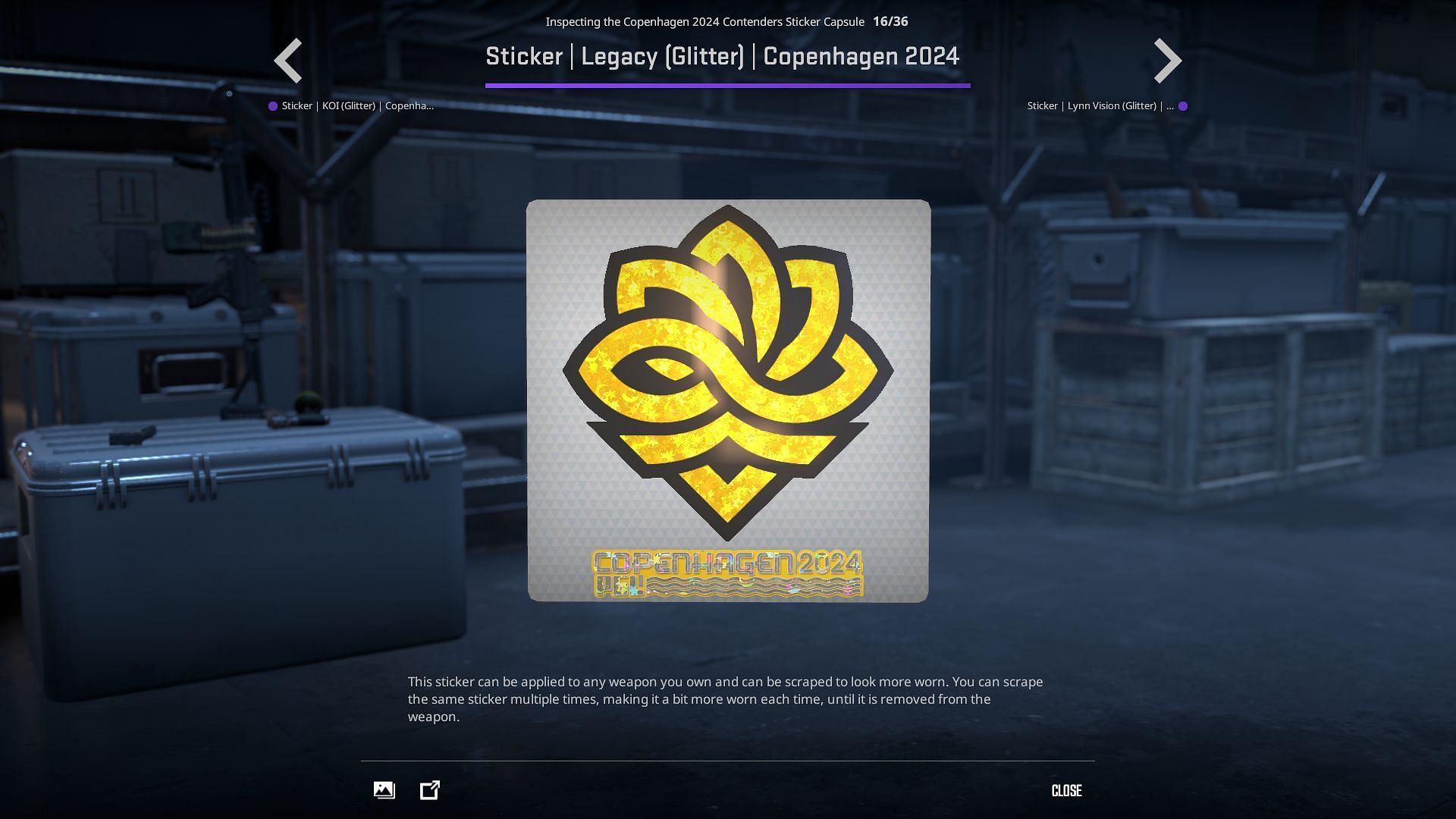 Legacy Glitter sticker (Image via Valve)