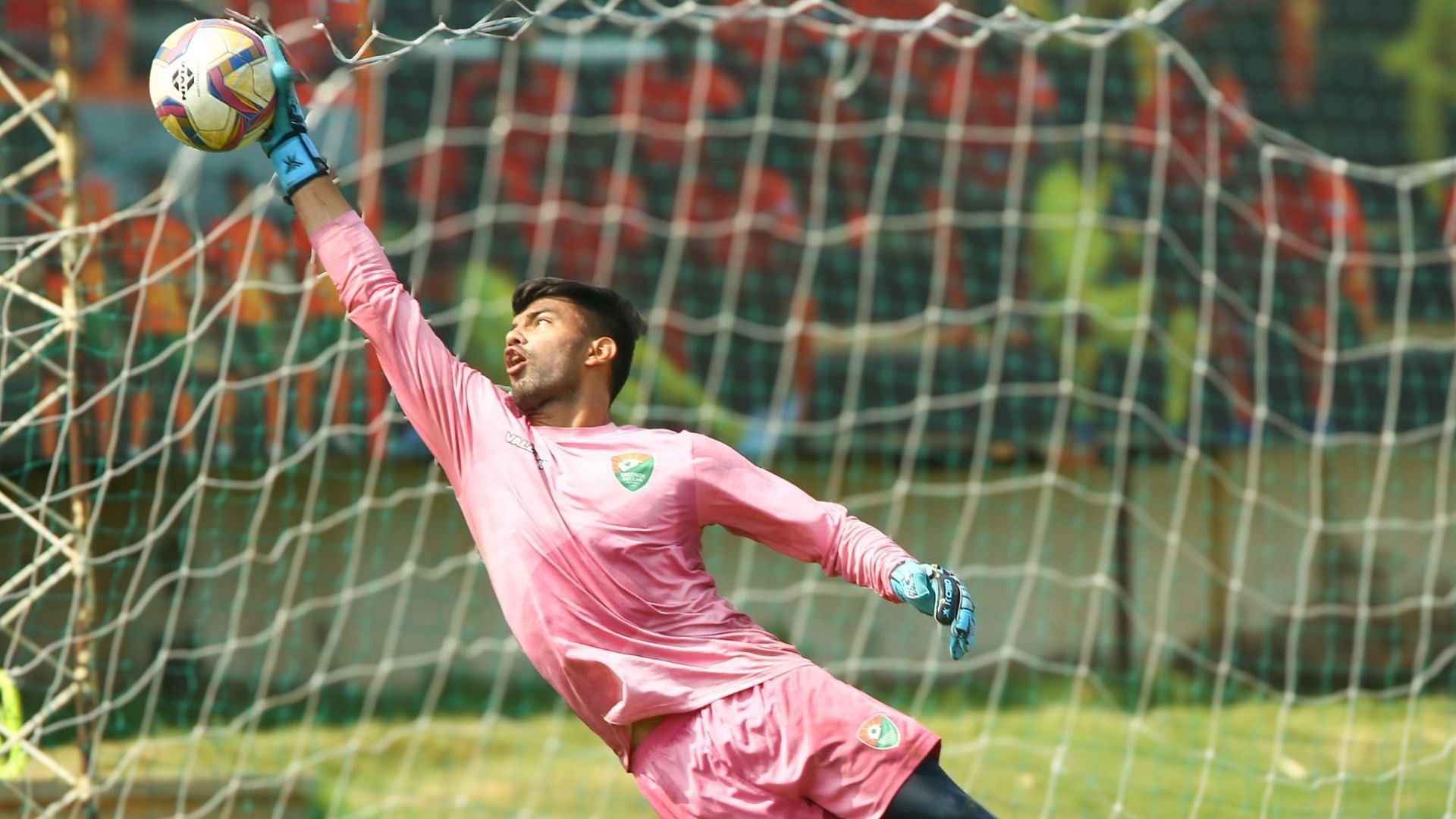 Sreenidi Deccan FC goalkeeper in action