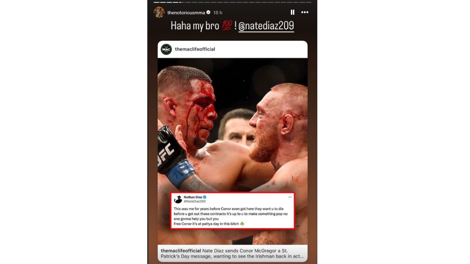 Conor McGregor &amp; Nate Diaz&#039;s social media exchange