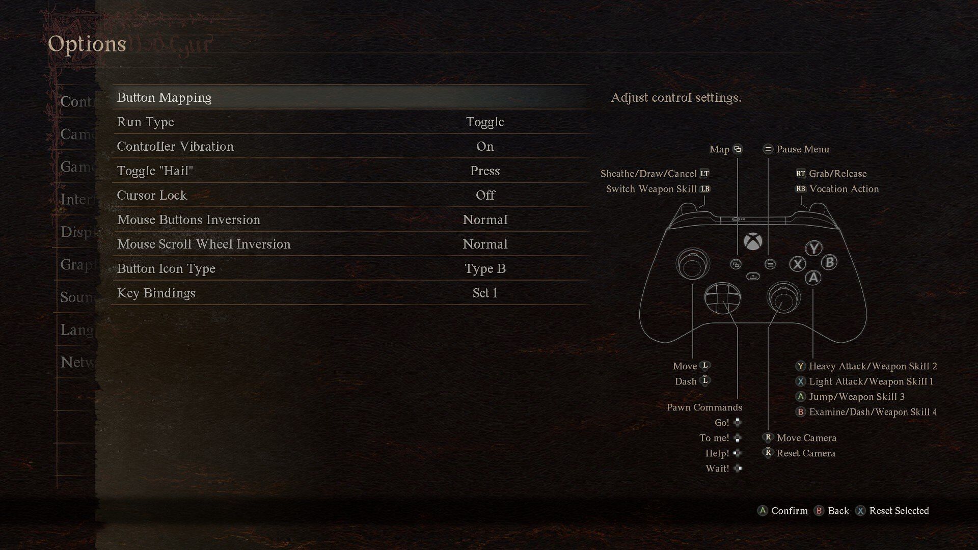 The Controller settings (Image via Capcom)