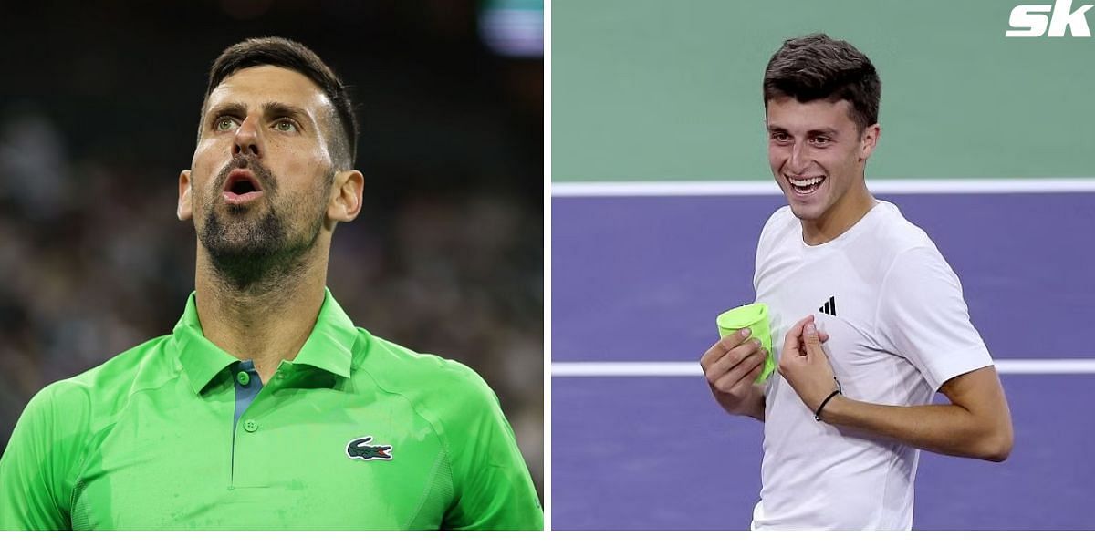 Novak Djokovic (L) and Luca Nardi (R)