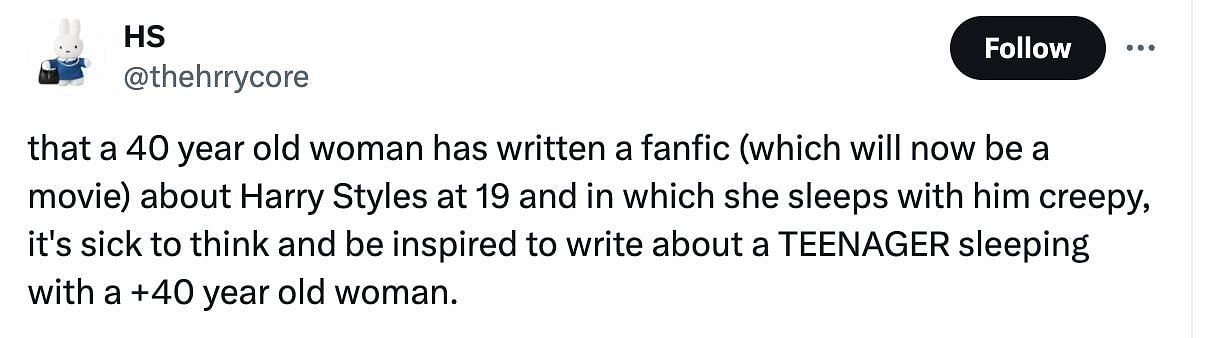 Social media users express displeasure as many claim that Hayes&#039; character has been inspired by Harry Styles. (Image via @PopCrave/ X)