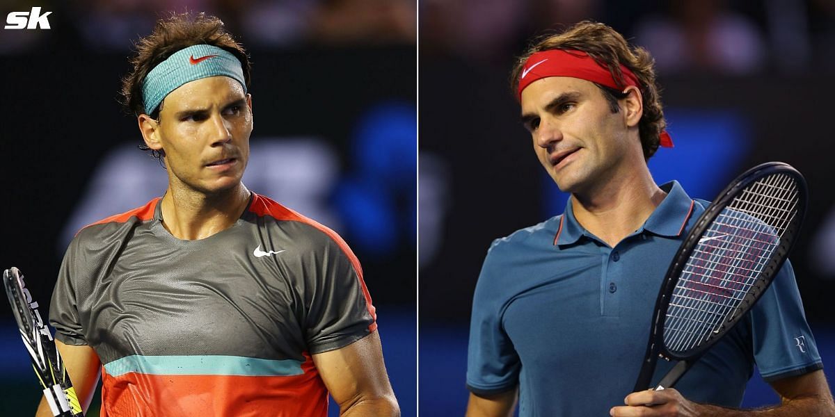 Rafael Nadal (L) and Roger Federer (R)