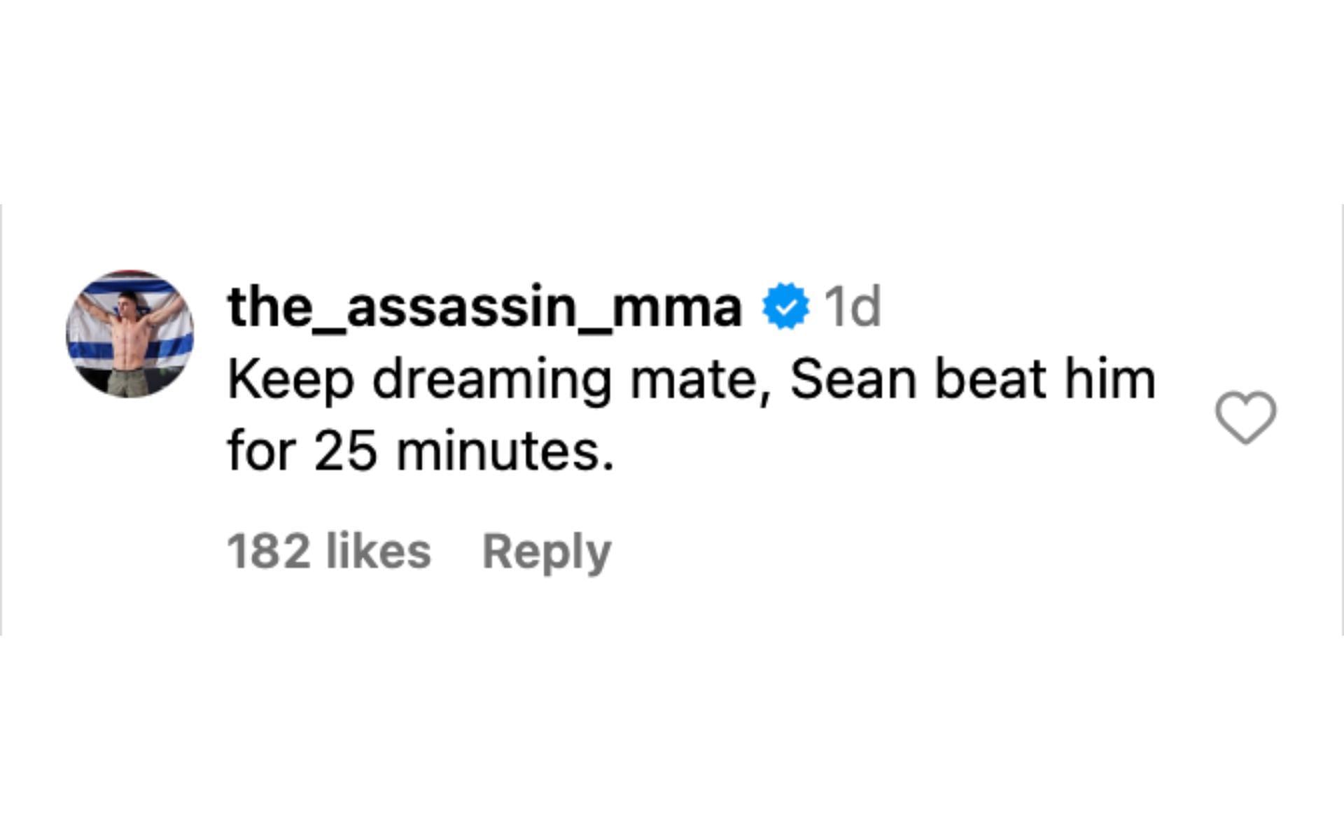 Shimon Smotritsky reacting to Israel Adesanya claiming he can beat both Sean Strickland and Dricus Du Plessis [via @espnmma on Instagram]