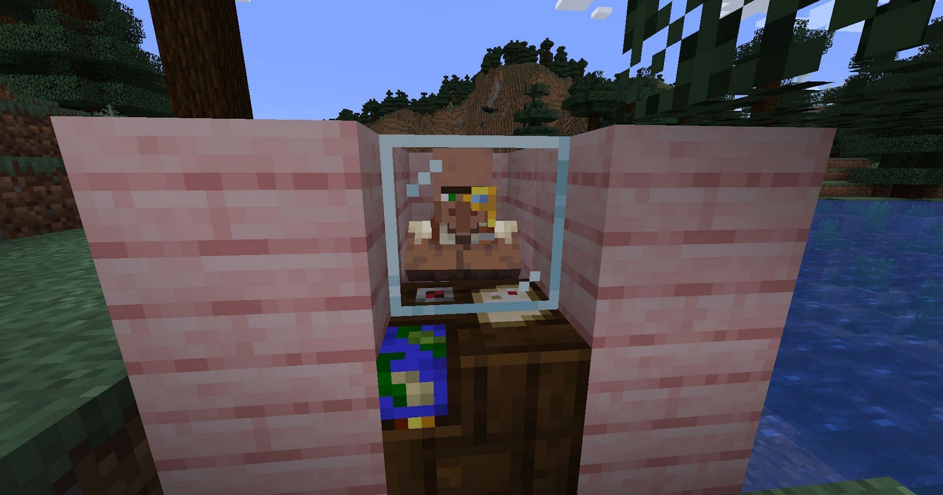 Make sure the cartography table is accessible by the villager (Image via Mojang)