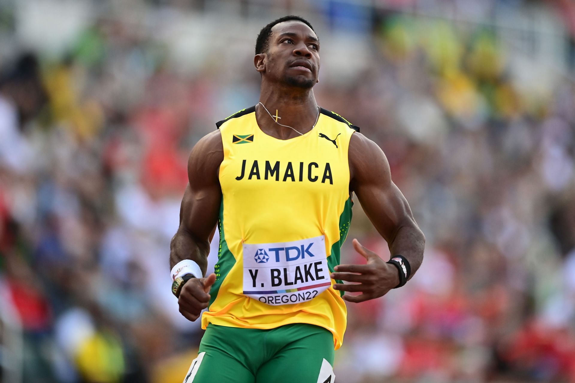 Yohan Blake of Team Jamaica looks on after competing in the Men&rsquo;s 100m Semi-Final on day two of the World Athletics Championships Oregon22 at Hayward Field on July 16, 2022 in Eugene, Oregon. (Photo by Hannah Peters/Getty Images for World Athletics)