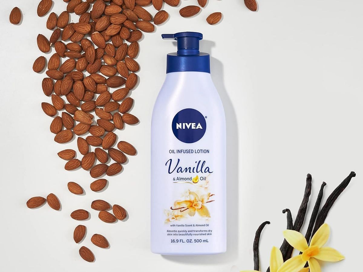 Nivea Oil Infused Vanilla and Almond Body Lotion (Image via Amazon)