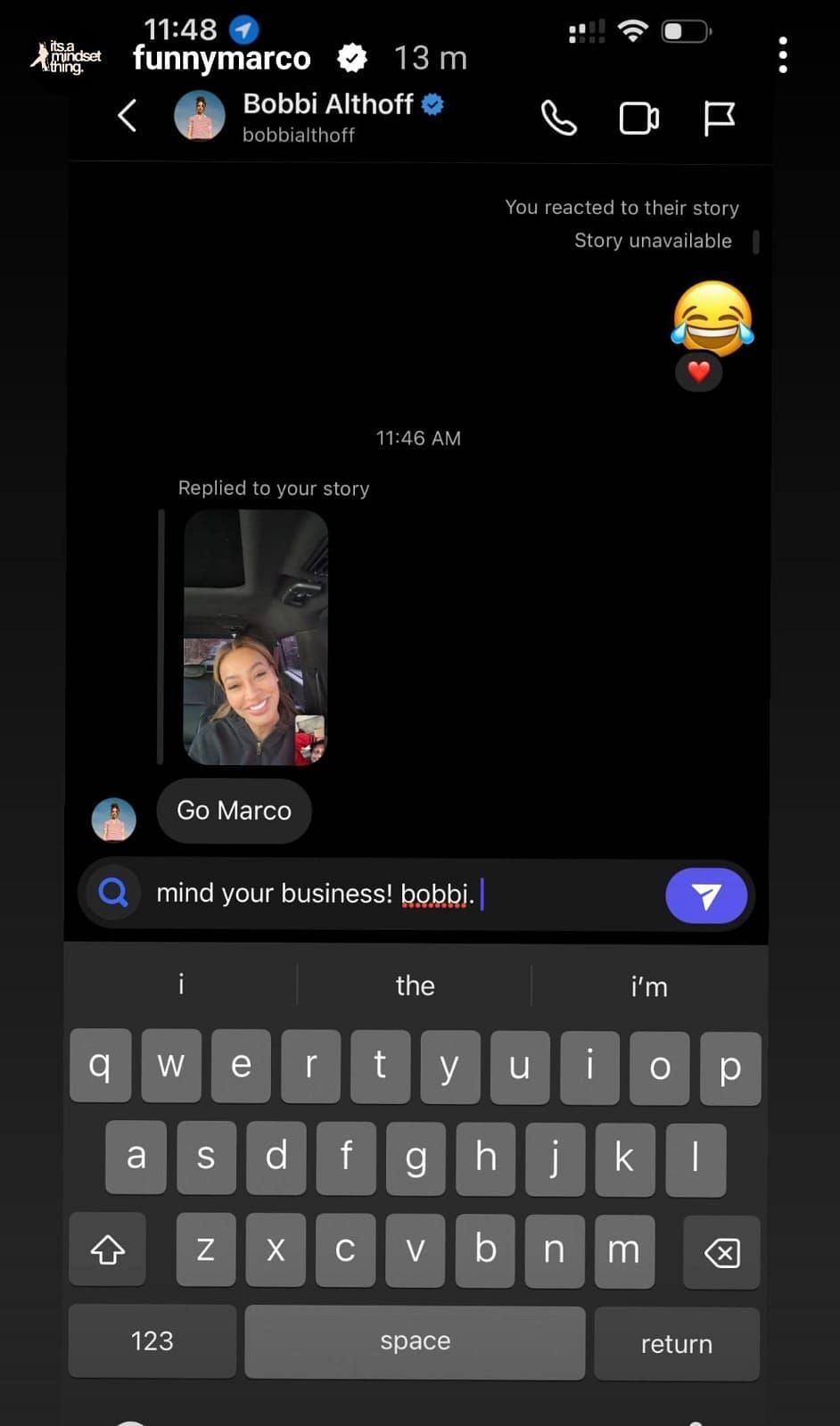 Funny Marco&#039;s hilarious response to Bobbi Althoff&#039;s comments
