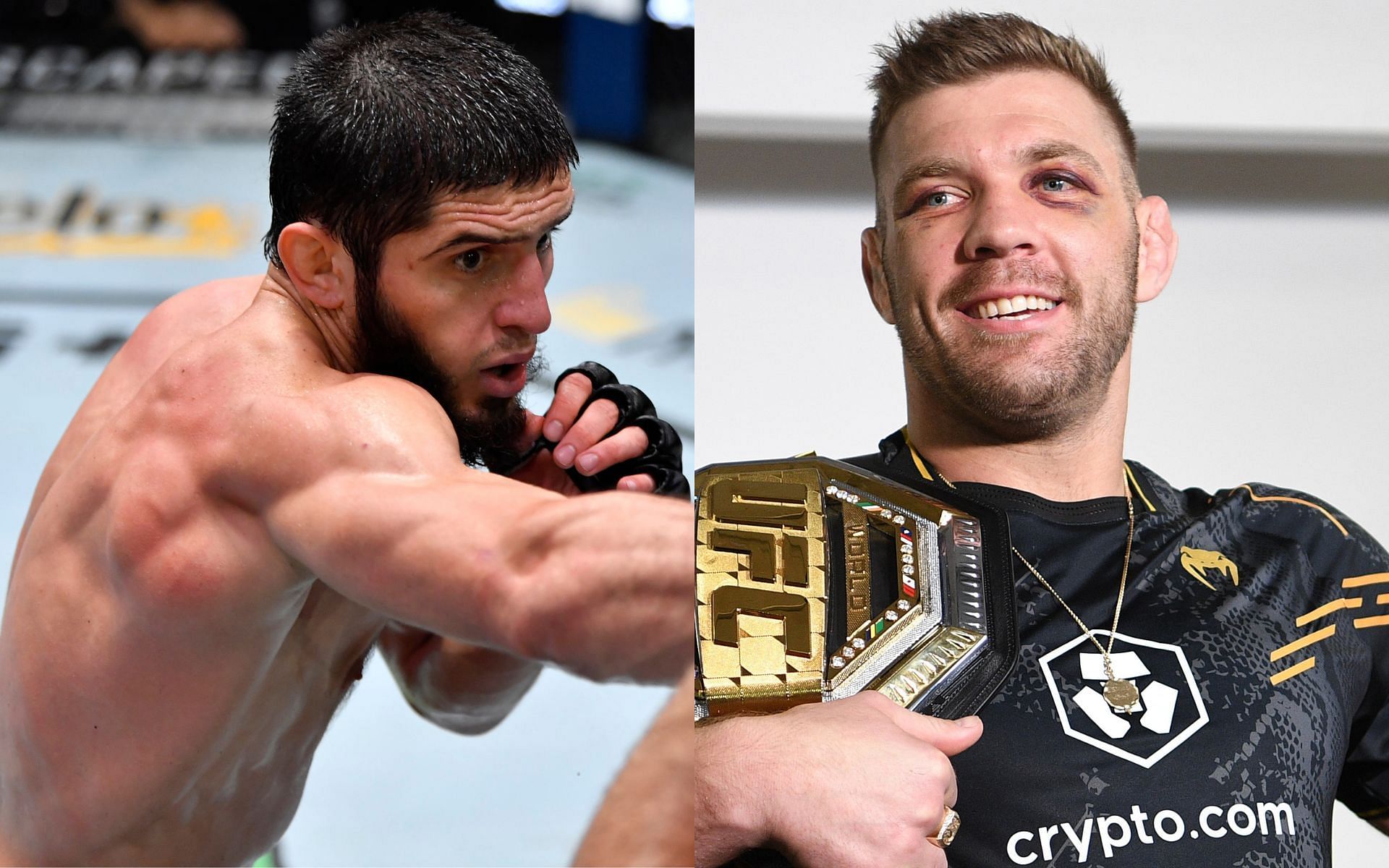 UFC lightweight champion Islam Makhachev (left) and UFC middleweight kingpin Dricus du Plessis (right) were among the stars rumored to compete on the UFC 300 card [Image courtesy: Getty Images]