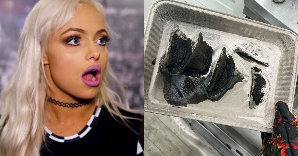 Former WWE star lits an oven on fire [Images via Liv Morgan