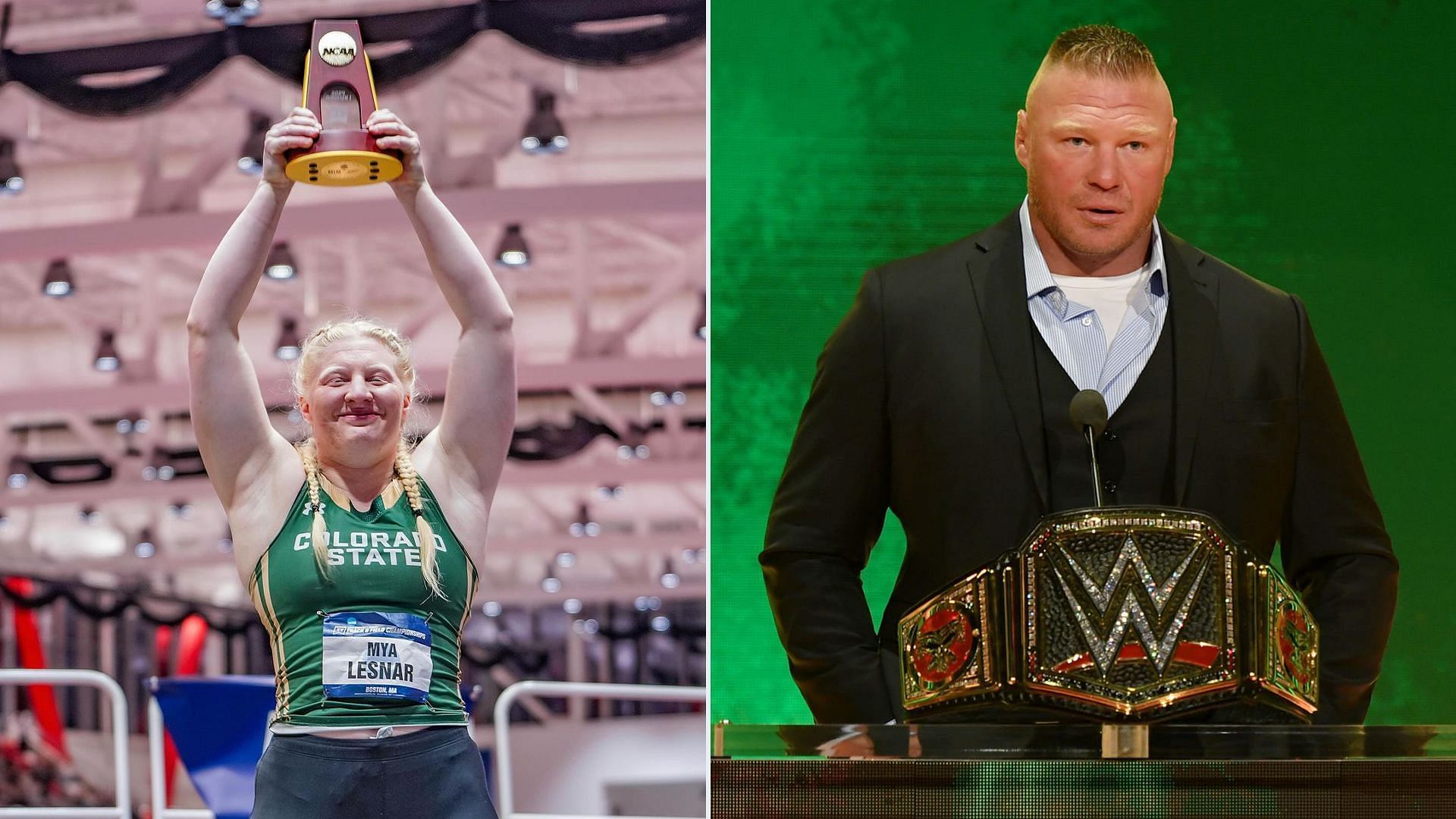 Mya Lesnar won the shot-put event at the NCAA Indoor Championships