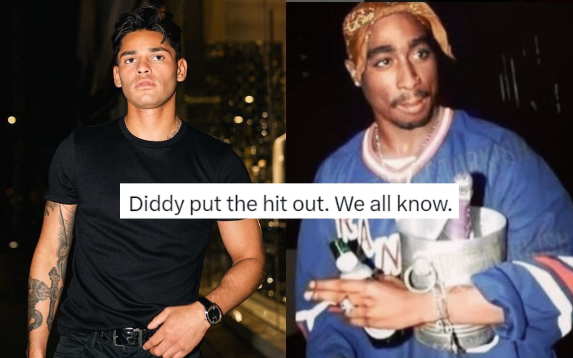 Ryan Garcia believes he knows who killed Tupac Shakur. [Images via @kingryan and @2pac on Instagram]