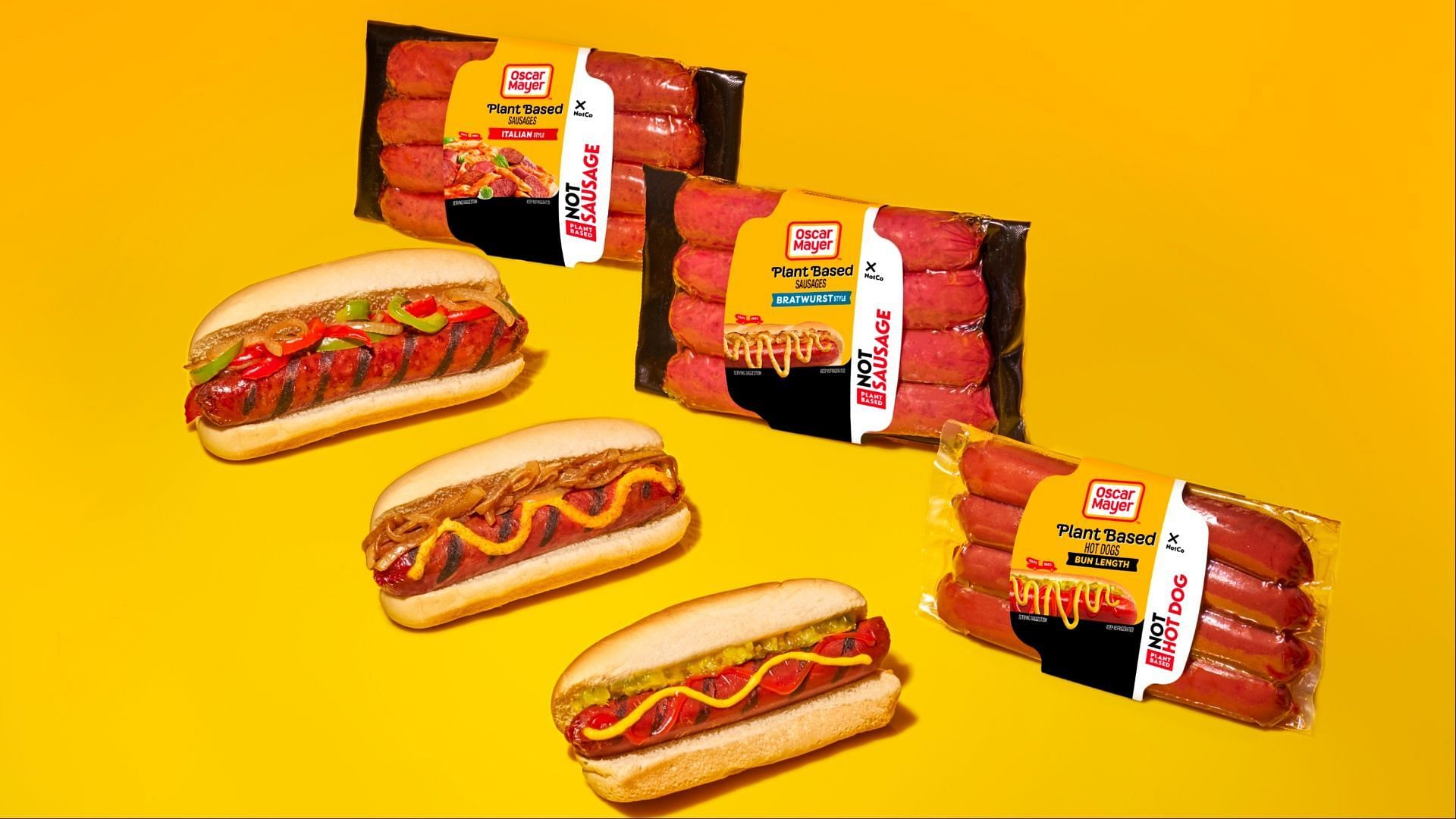 The new &#039;NotHotDogs&#039; and &#039;NotSausages&#039; are available at Anaheim&#039;s Expo West between March 12 and 16 (Image via Kraft Heinz)