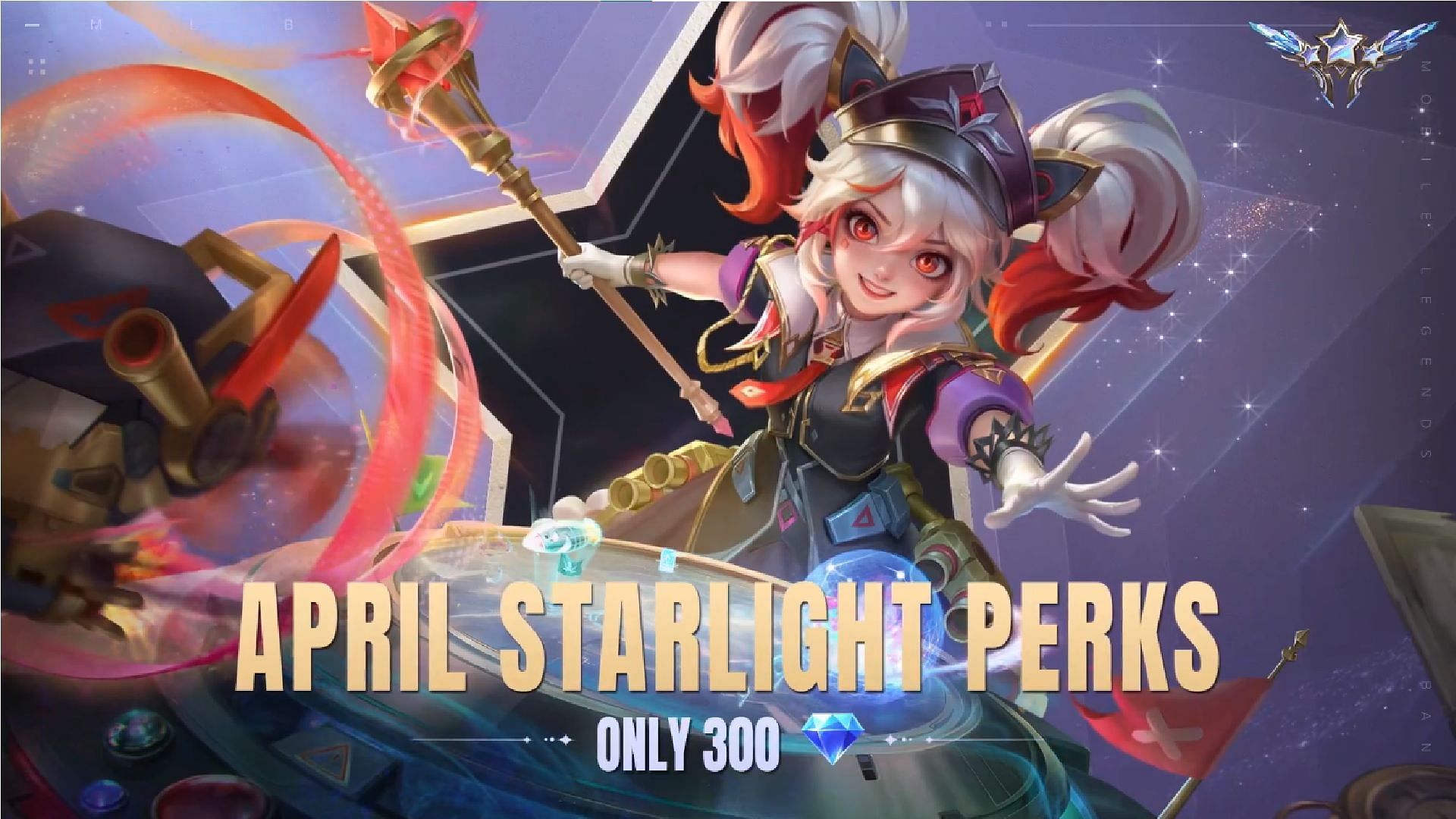 Get the best rewards for 300 Diamonds in MLBB with this Starlight Pass for April 2024 (Image via Moonton Games)