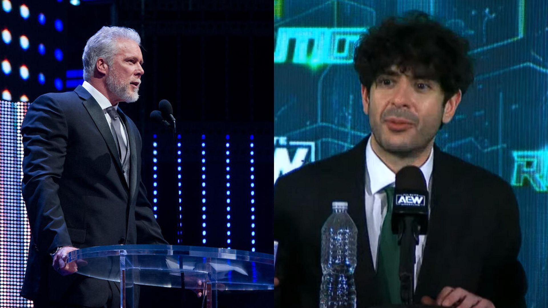 Kevin Nash (left) is a two-time WWE Hall of Famer and Tony Khan (right) is the president of AEW