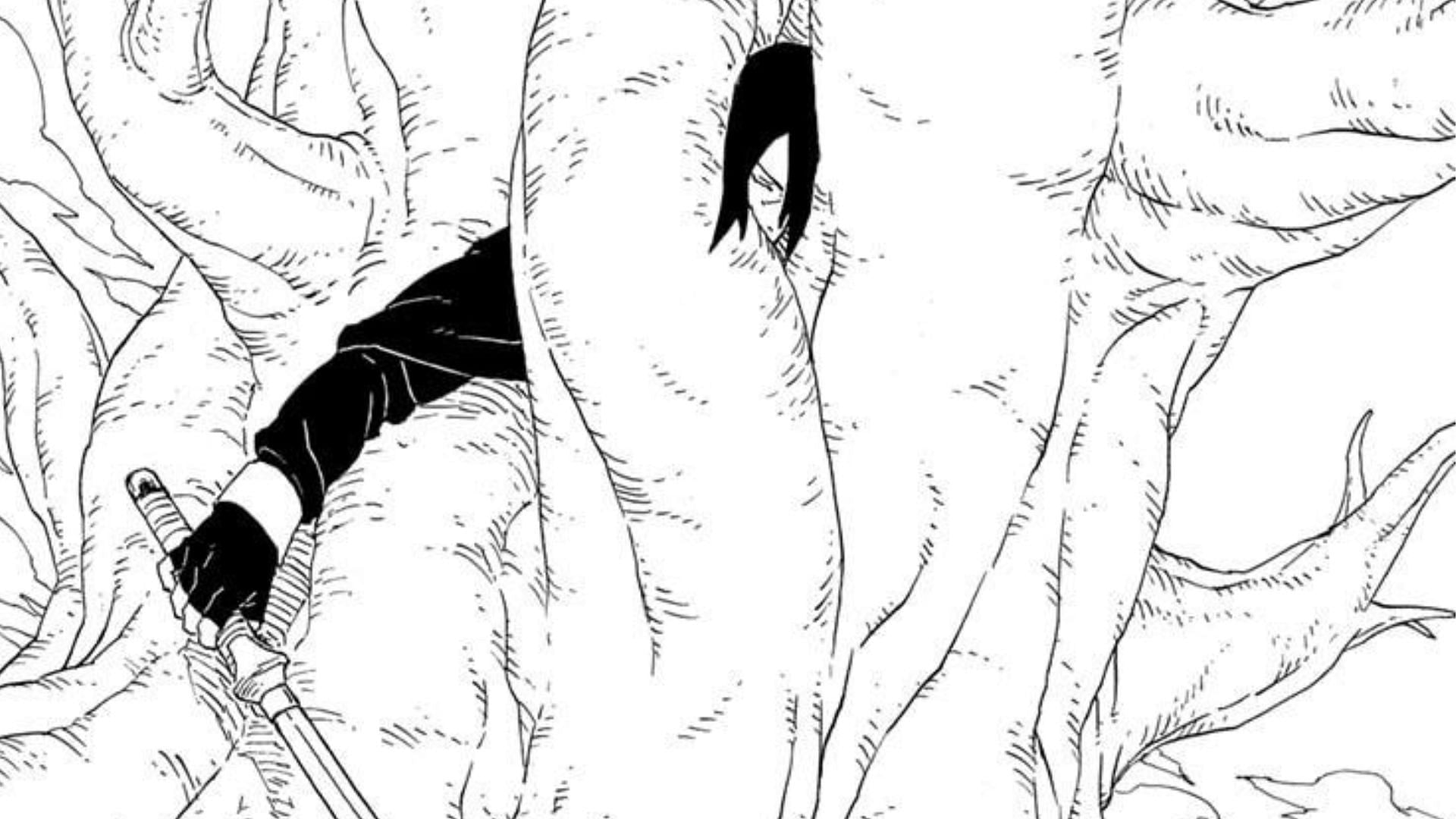 Sasuke Uchiha&#039;s original body (Image via Shueisha)