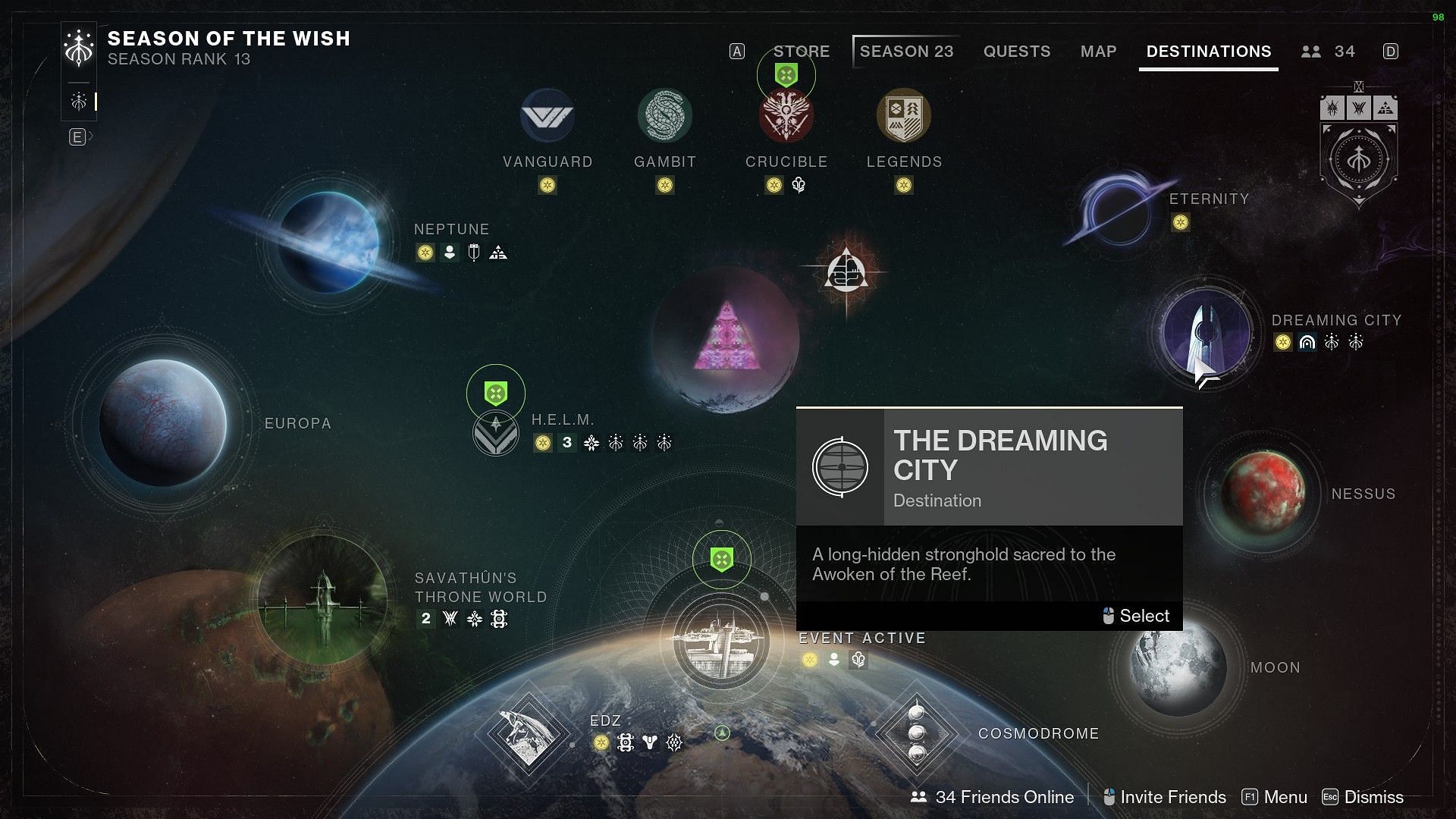 Destiny 2 Lost Sector icon on The Dreaming City (Image via Bungie)