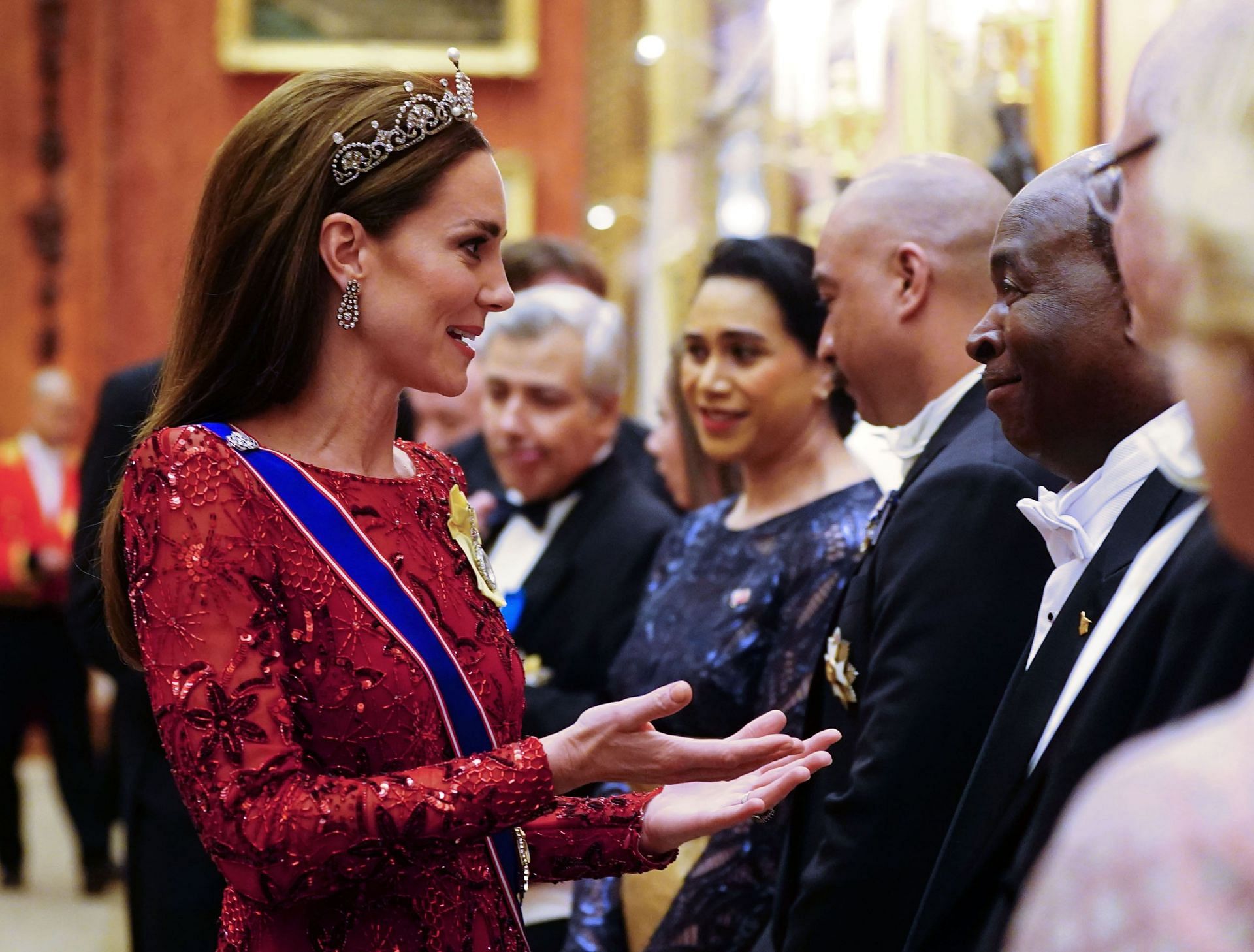 Kate has been spotted wearing different tiaras on multiple occasions.  (Photo by Victoria Jones - Pool/Getty Images)