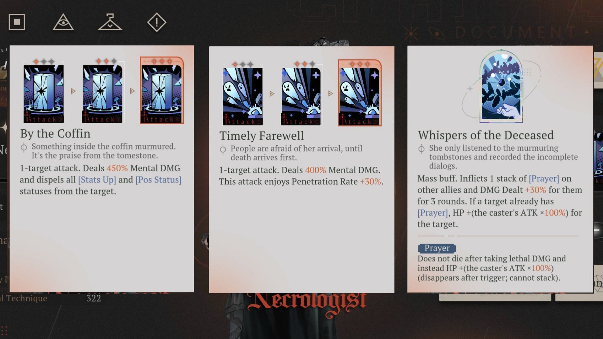 Necrologist skills in Reverse 1999. (Image via Bluepoch) 