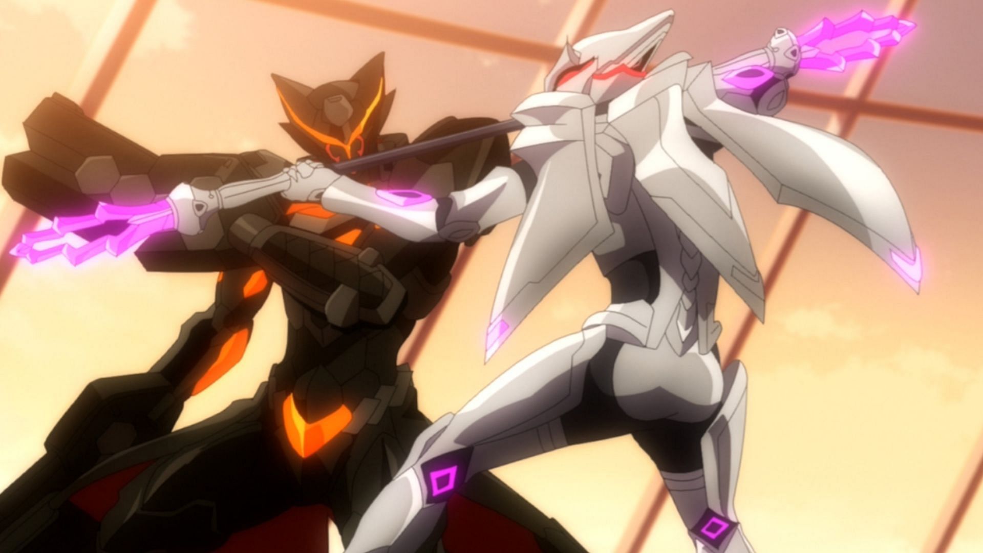 Noir fighting Sylvia as seen in Metallic Rouge episode 9 preview (Image via Studio Bones)