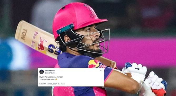 "This is his season" - Fans react as Riyan Parag smashes unbeaten 84 off 45 balls in RR vs DC IPL 2024 clash