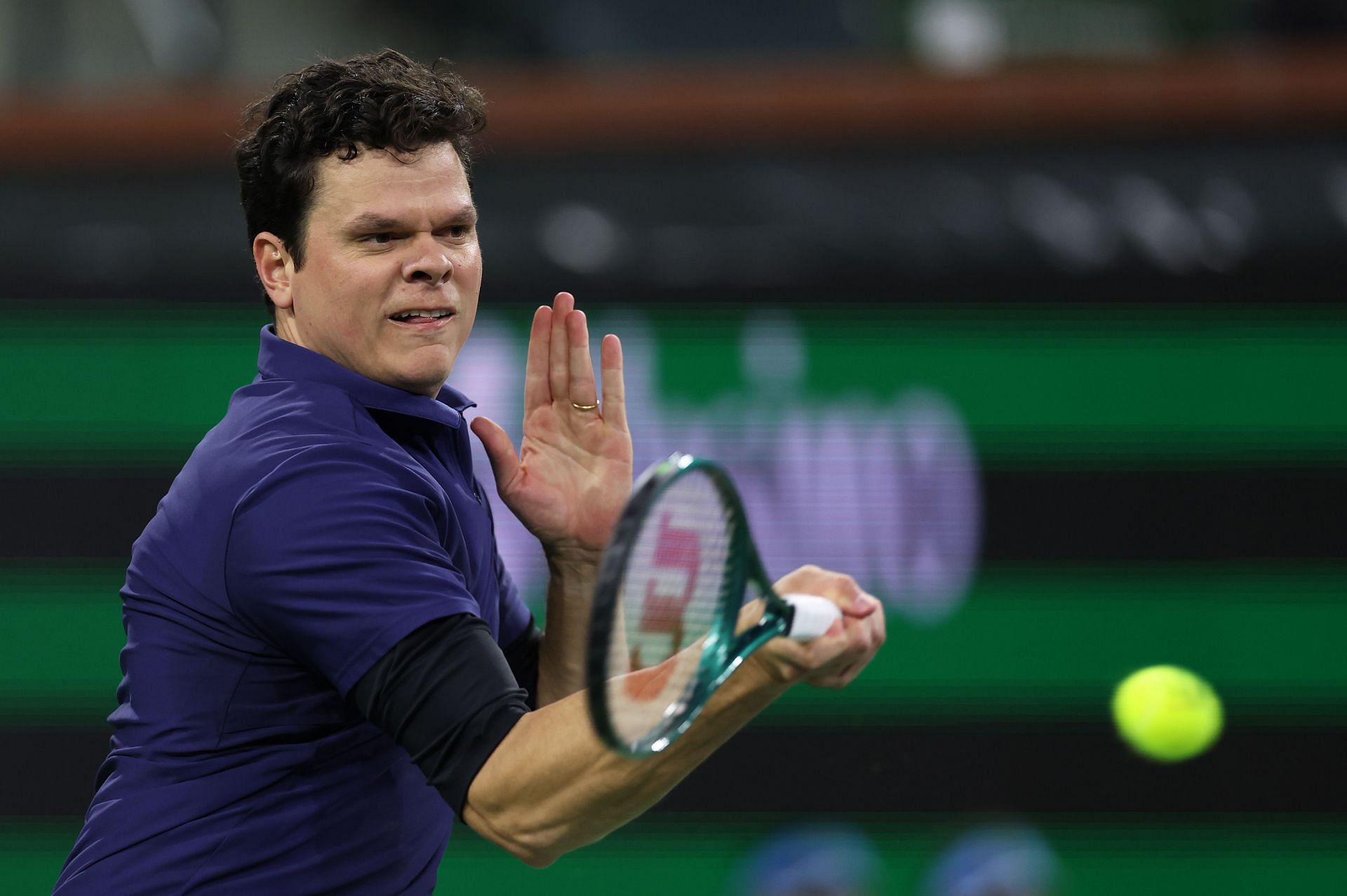 Milos Raonic at the 2024 BNP Paribas Open in Indian Wells, California - Getty Images
