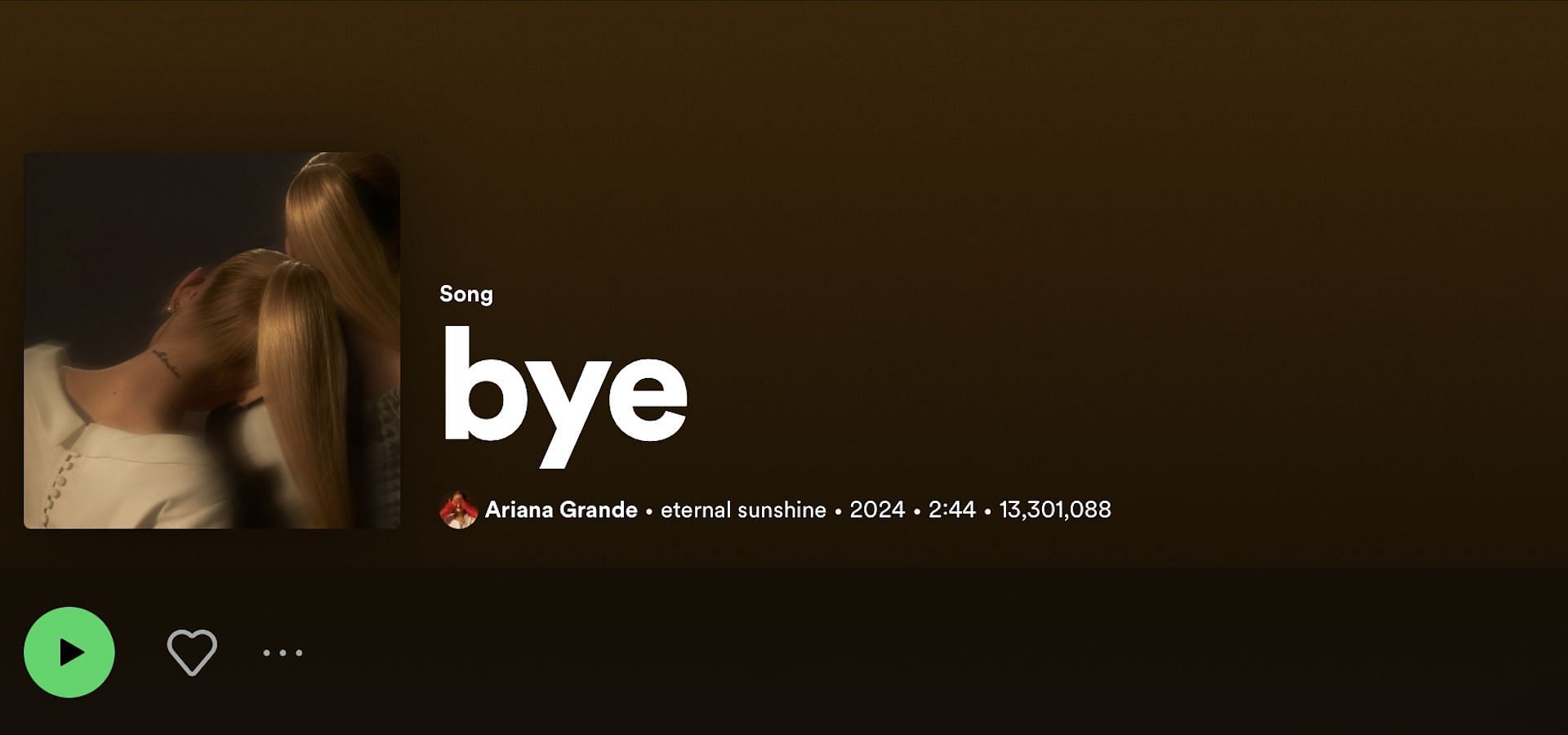 Track 2 of Ariana Grande&#039;s seventh studio album &#039;Eternal Sunshine&#039; (Image via Spotify)