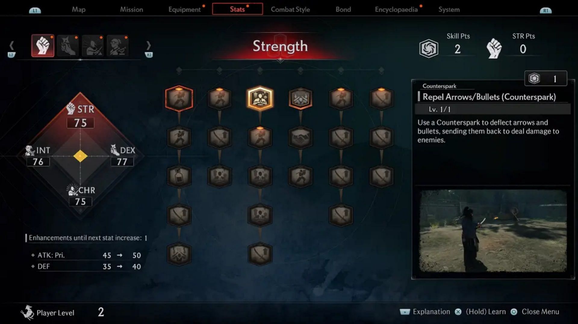 Strength skill tree in Rise of the Ronin (Image via Sony Interactive Entertainment)