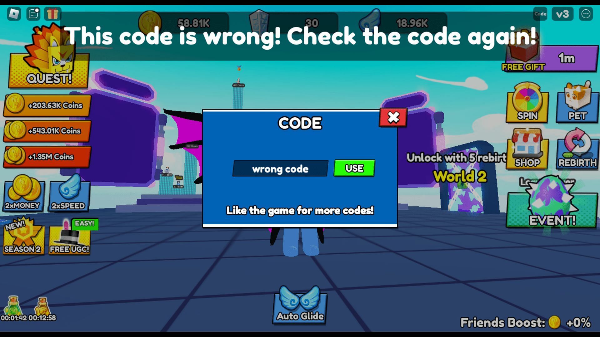 Troubleshoot codes in Building Towers to Fly Farther (Image via Roblox || Sportskeeda)