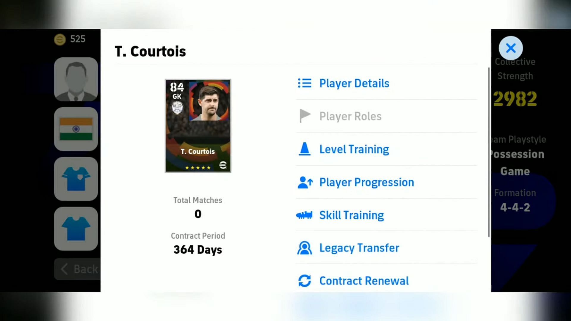Thibaut Courtois is one of the best goalkeepers in eFootball 2024 (Image via Konami)