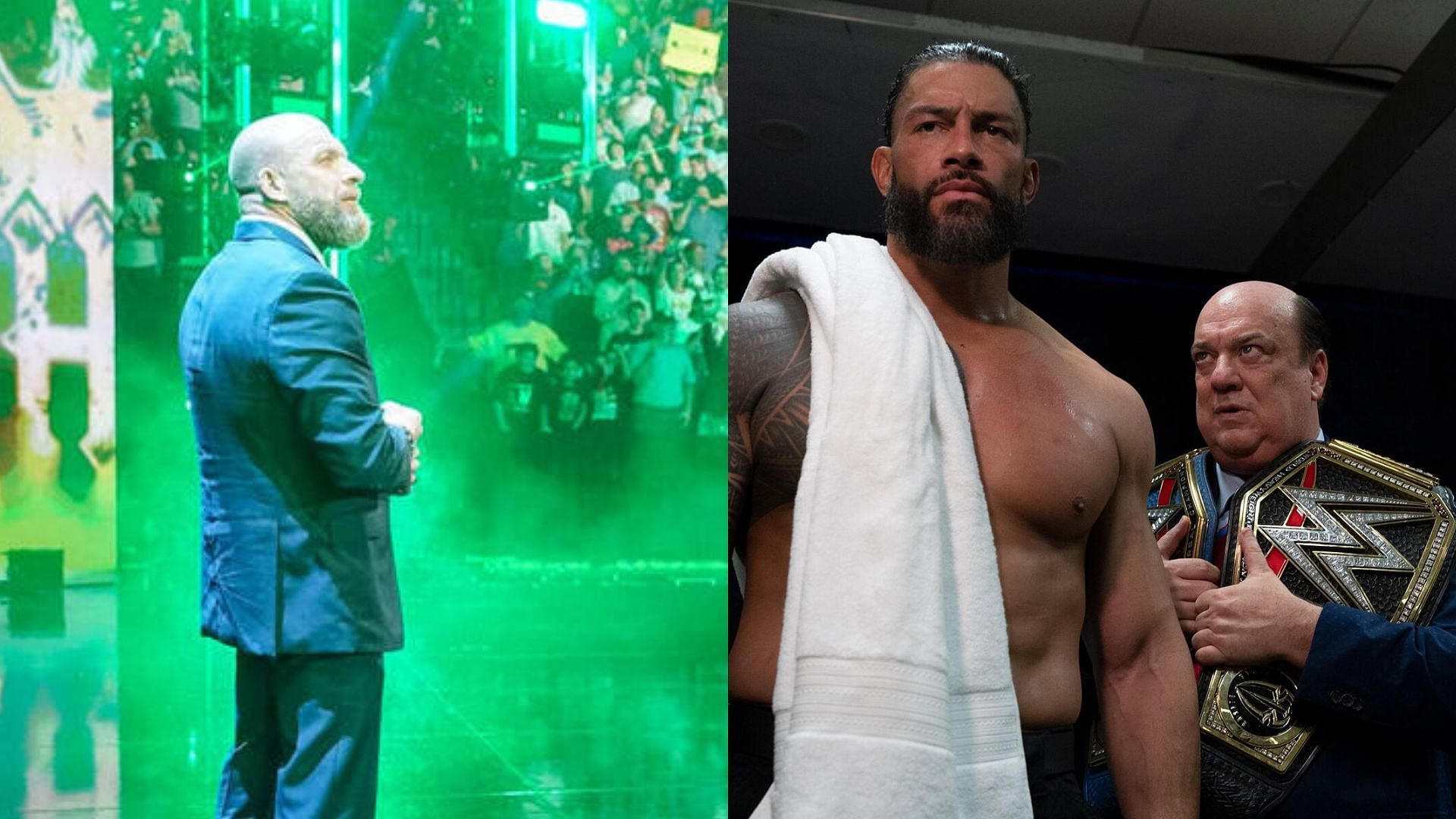 Triple H is the Chief Content Officer of WWE and Roman Reigns is the WWE Undisputed Universal Champion [Photo courtesy of WWE