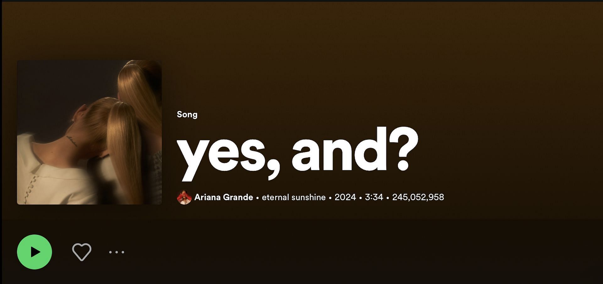 Track 9 of Ariana Grande&#039;s seventh studio album &#039;Eternal Sunshine&#039; (Image via Spotify)