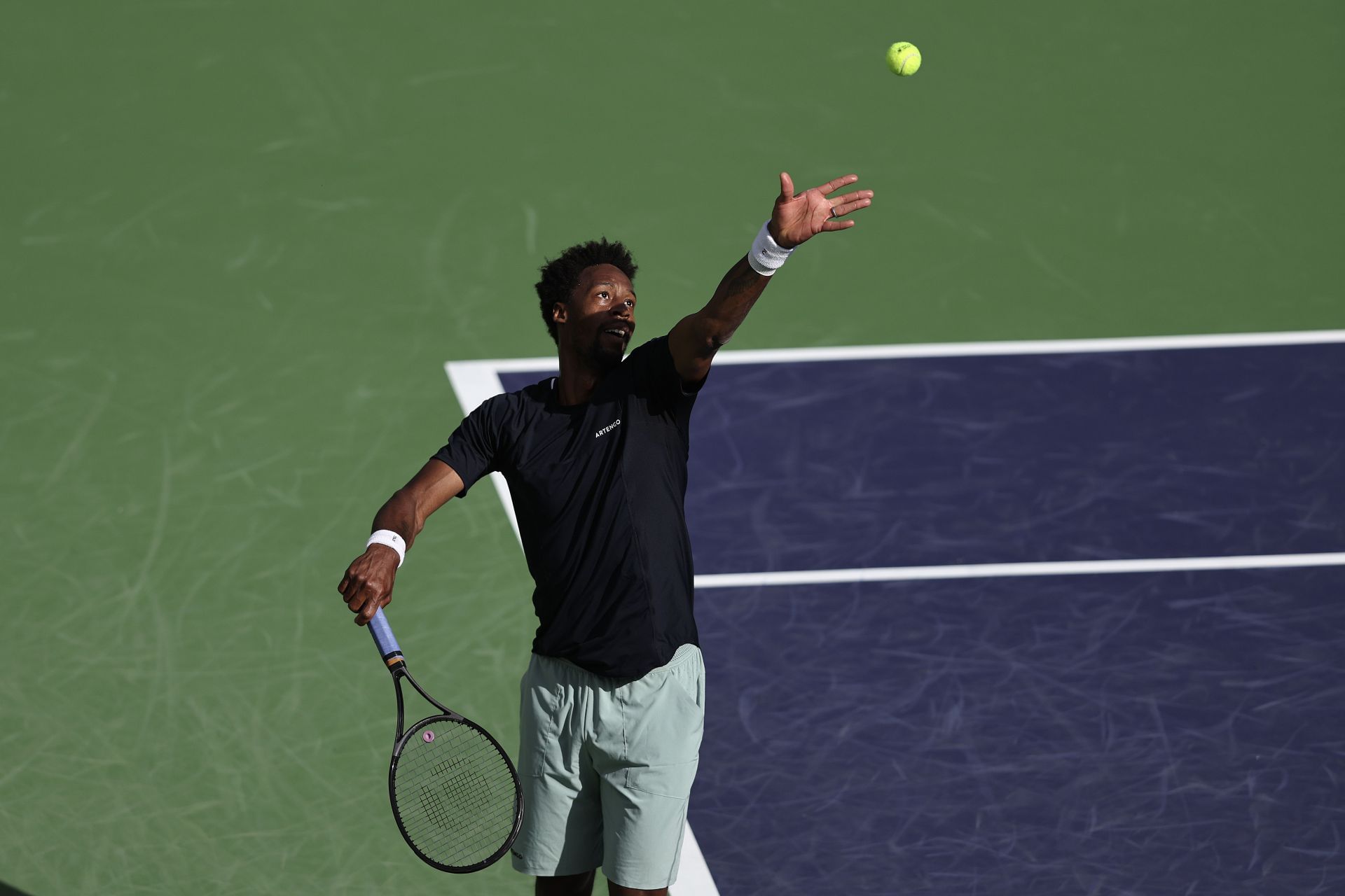 Gael Monfils at the 2024 BNP Paribas Open in Indian Wells, California - Getty Images